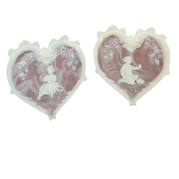 Vintage Incolay Victorian Boy & Girl Cameo Handcrafted USA Neoclassical - Picture 1 of 3